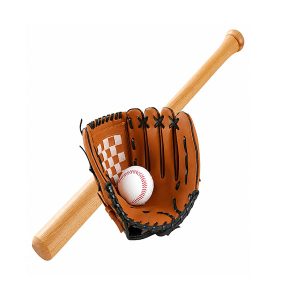 Set De Béisbol Bate De Madera + Pelota + Guante Infantil